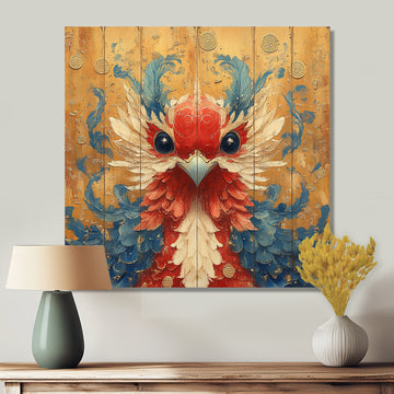 Red And Blue Bird Spirit Guardian - Bird Wall Art Prints